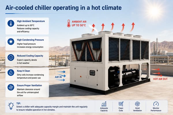 high ambient temperature disadvantages of air-cooled chillers