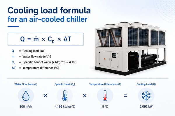 Cooling load formula for an air-cooled chiller air-cooled chiller cooling load formula