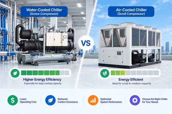 energy efficiency testing for screw and scroll compressor chillers