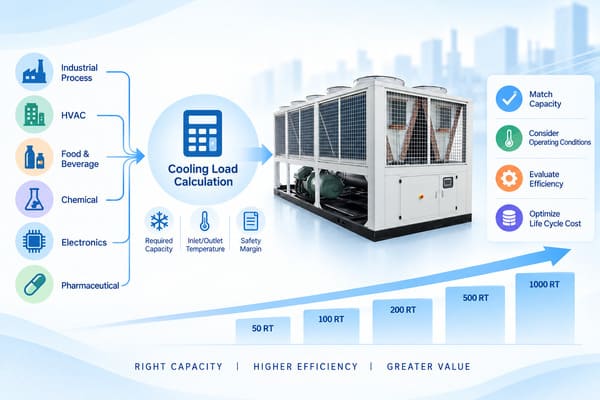 industrial cooling capacity selection for screw and scroll compressor chillers