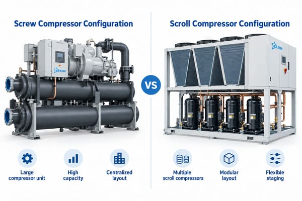 screw and scroll compressor chillers internal configuration