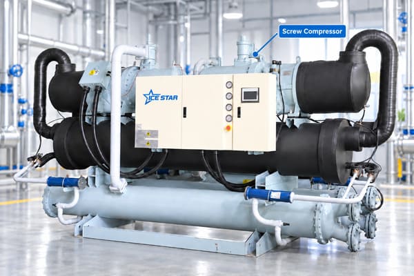 industrial screw chiller compressor system