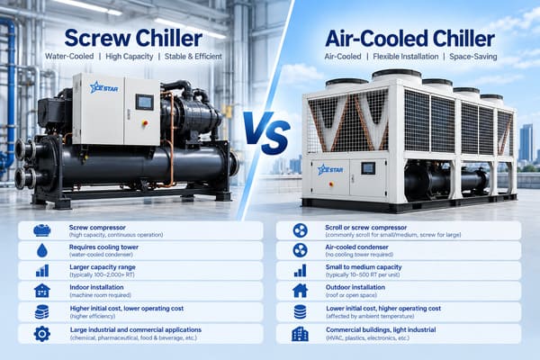 screw chiller and air-cooled chiller comparison