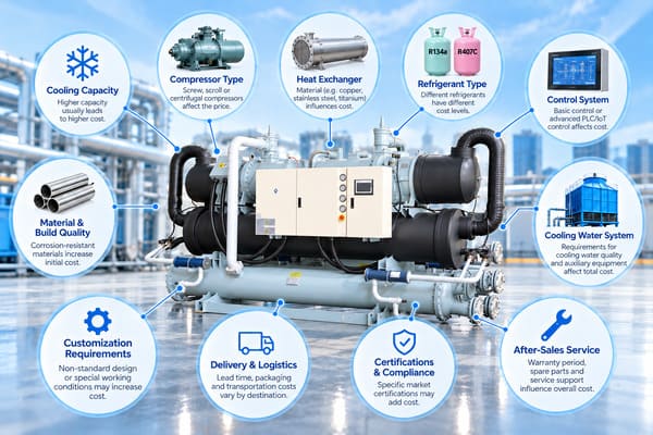 industrial water-cooled chiller cost factors