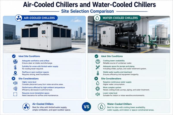 air-cooled chillers and water-cooled chillers site selection